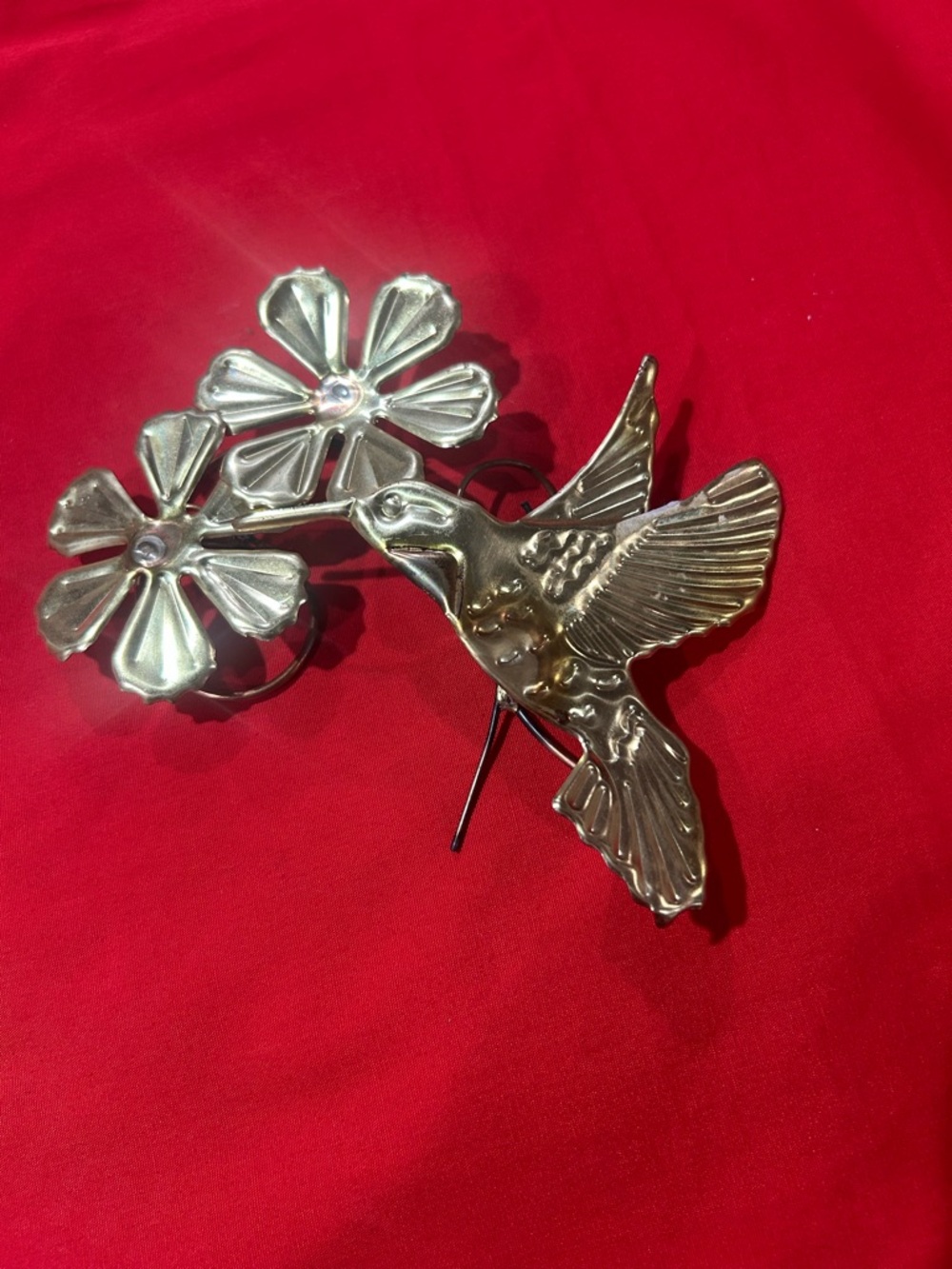 Homco Silver Hummingbird and Flower Wall Decor